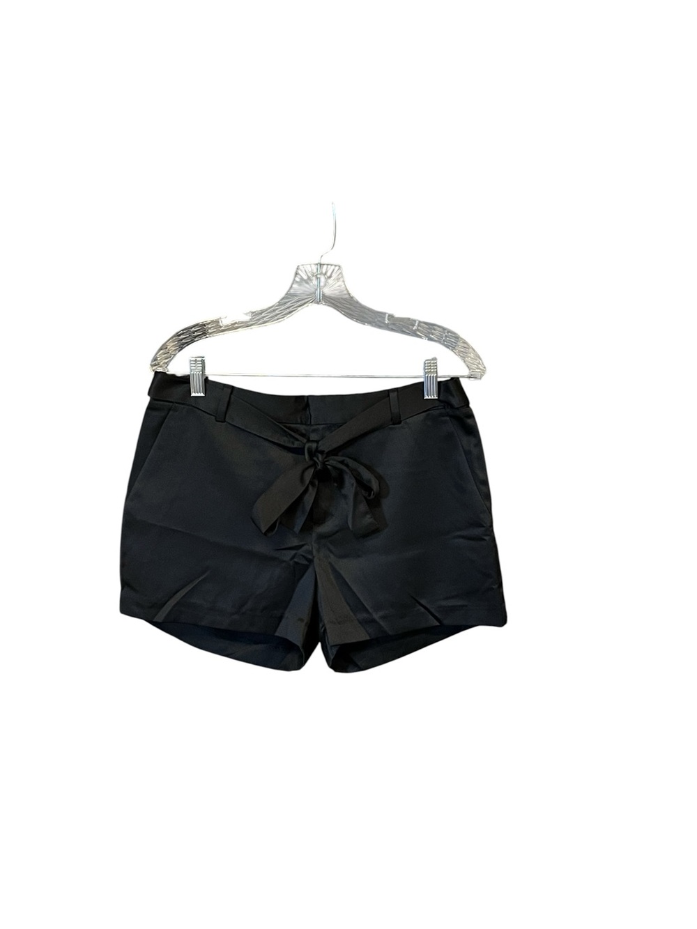 Banana Republic Factory Tie Waist Dress Shorts Women 8P Black NWT Petite Belted